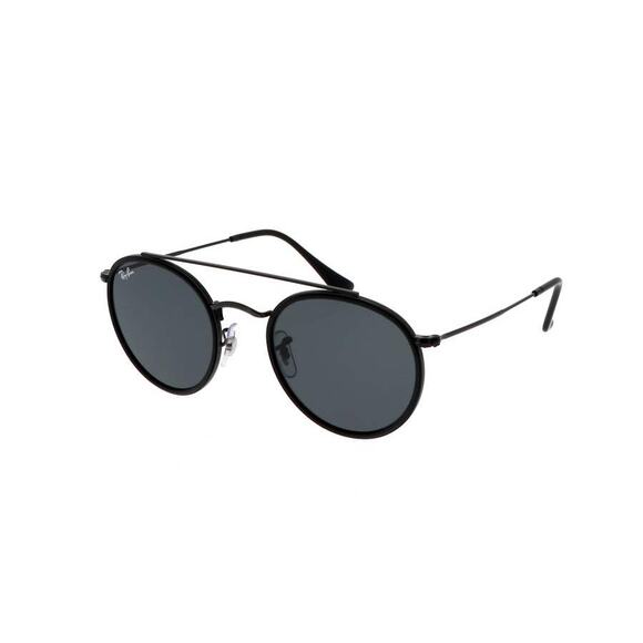 Ray-Ban RB3647N Round Double Bridge Sunglasses Black Unisex 51mm - Picture 1 of 5